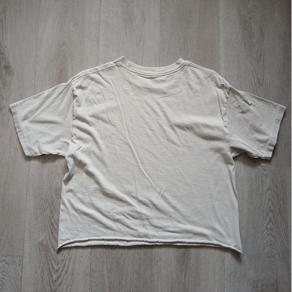 H&M Claude Monet Sunflowers Graphic‎ T-Shirt Women Medium Beige Art Crop - Picture 7 of 10